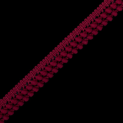European Wine Two Row Mini Pom Pom Trim Detail