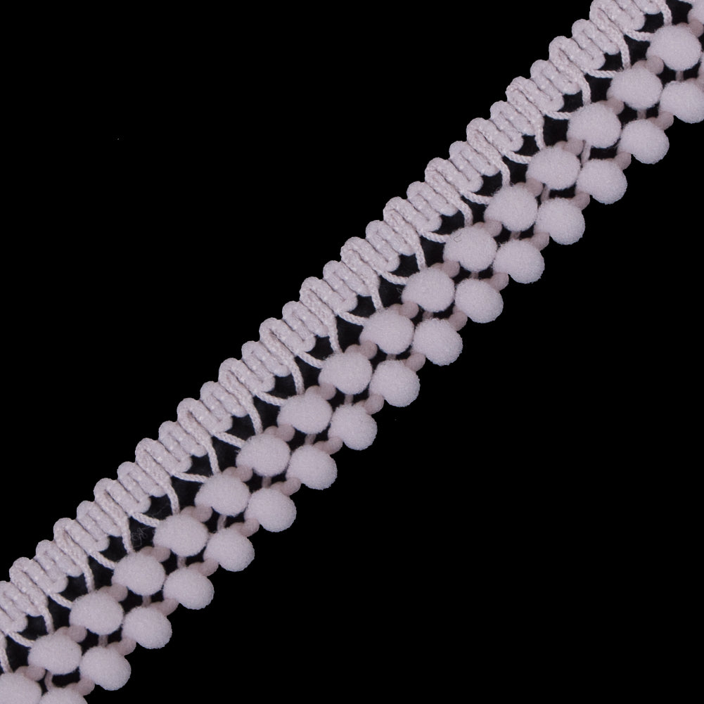 Blush Two Row Mini Pom Pom Trim - Detail