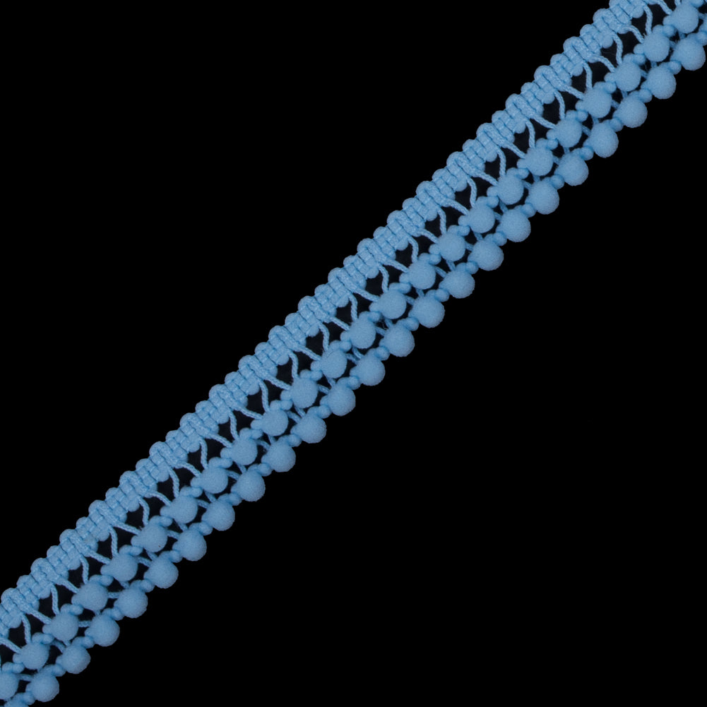 Blue 2 Row Mini Pom Pom Trim - 0.75 - Detail