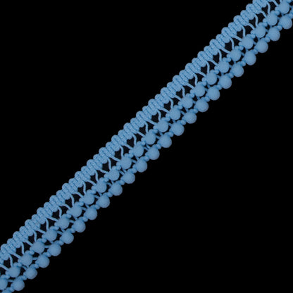 Blue 2 Row Mini Pom Pom Trim - 0.75 - Detail