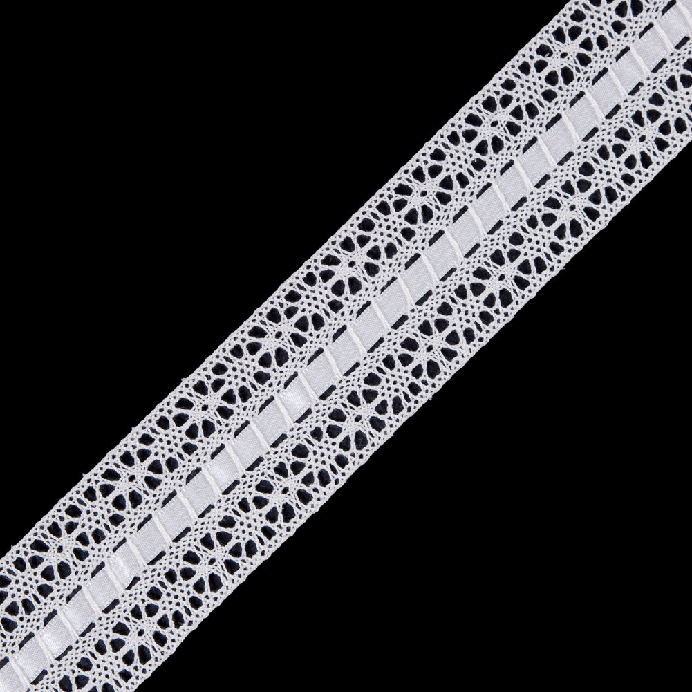 Ivory Crochet Trim with Ribbon Detail- 2