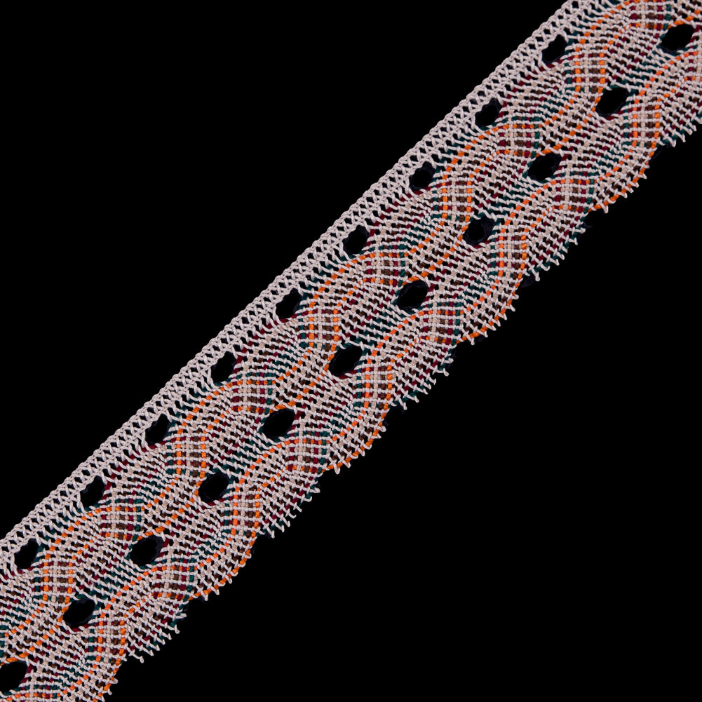 Beige Multicolor Crochet Trim - 1.75
