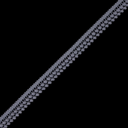 Silver Two Row Mini Pom Pom Trim