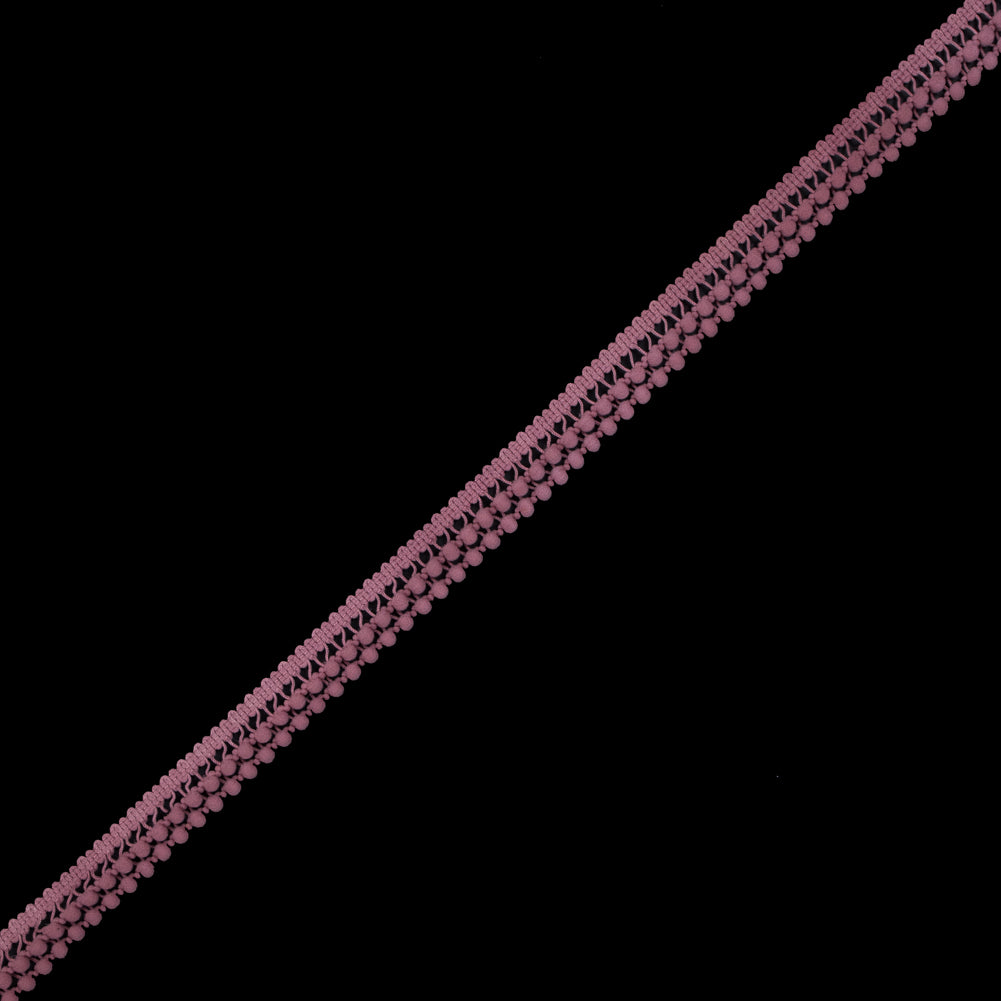 Dusty Rose Two Row Mini Pom Pom Trim