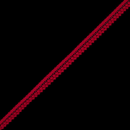 Red Two Row Mini Pom Pom Trim