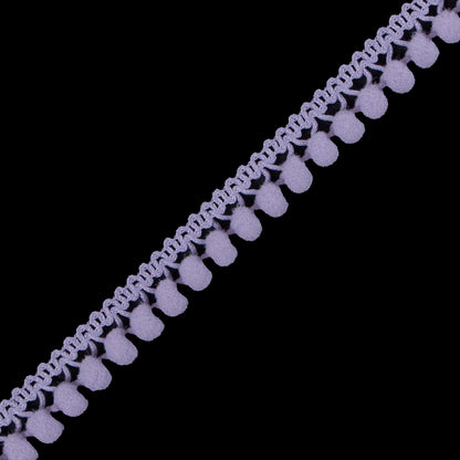 Lilac Single Row Mini Pom Pom Trim - Detail