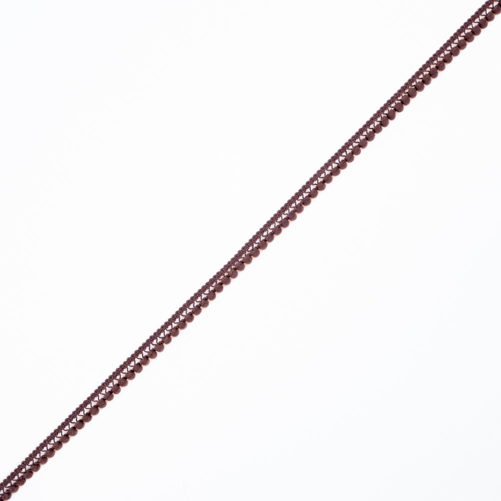 Brown Single Row Mini Pom Pom Trim