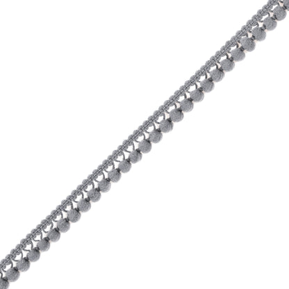 Dark Gray Single Row Mini Pom Pom Trim - Detail