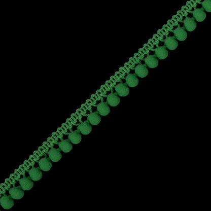 Lime Single Row Mini Pom Pom Trim - Detail