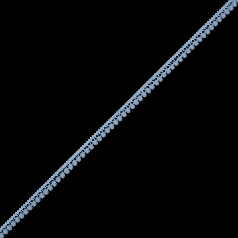 European Light Blue Single Row Mini Pom Pom Trim