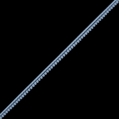 European Light Blue Single Row Mini Pom Pom Trim