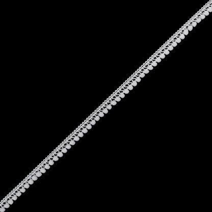 White Single Row Mini Pom Pom Trim