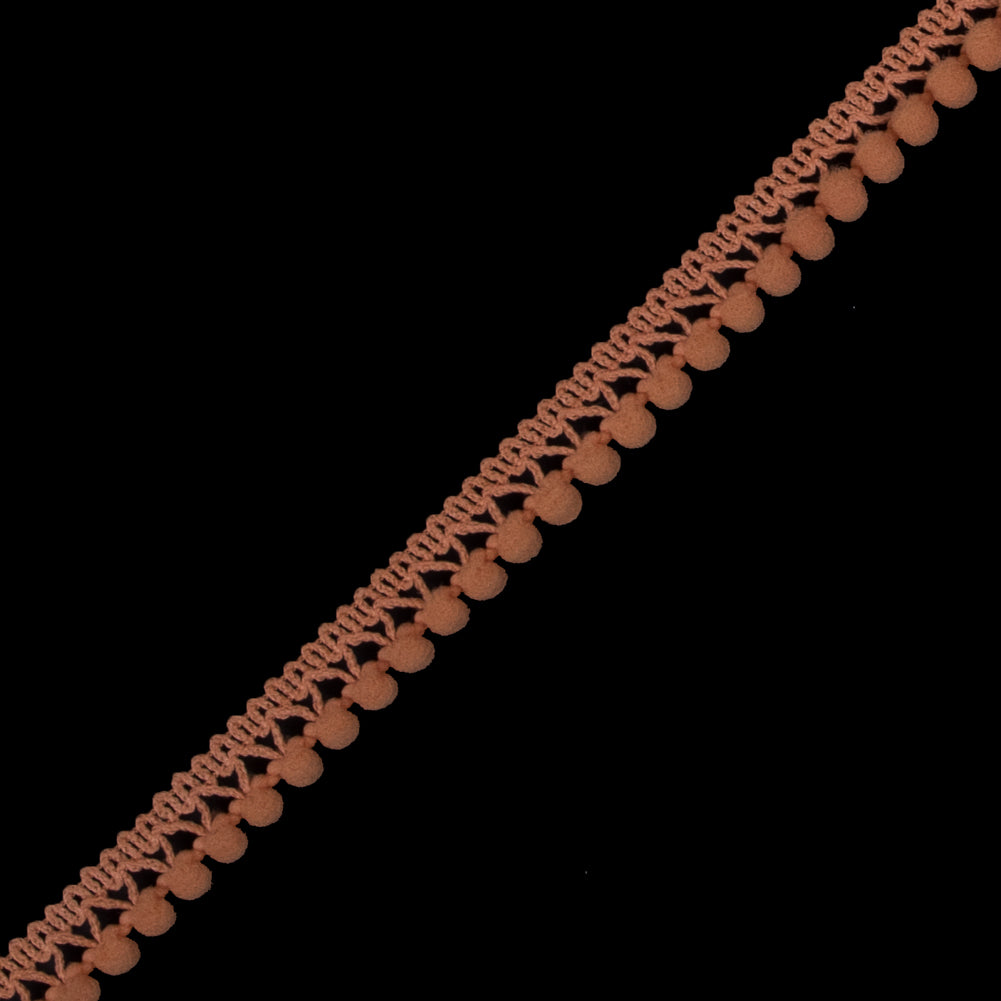 European Pumpkin Single Row Mini Pom Pom Trim Detail