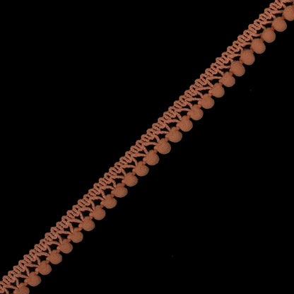 European Pumpkin Single Row Mini Pom Pom Trim Detail