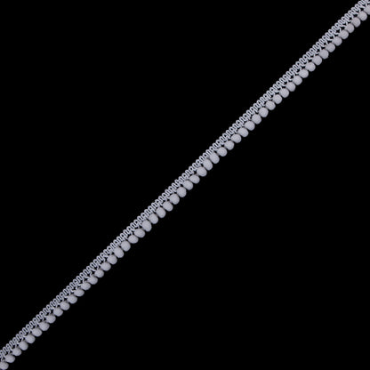 European Silver Single Row Mini Pom Pom Trim