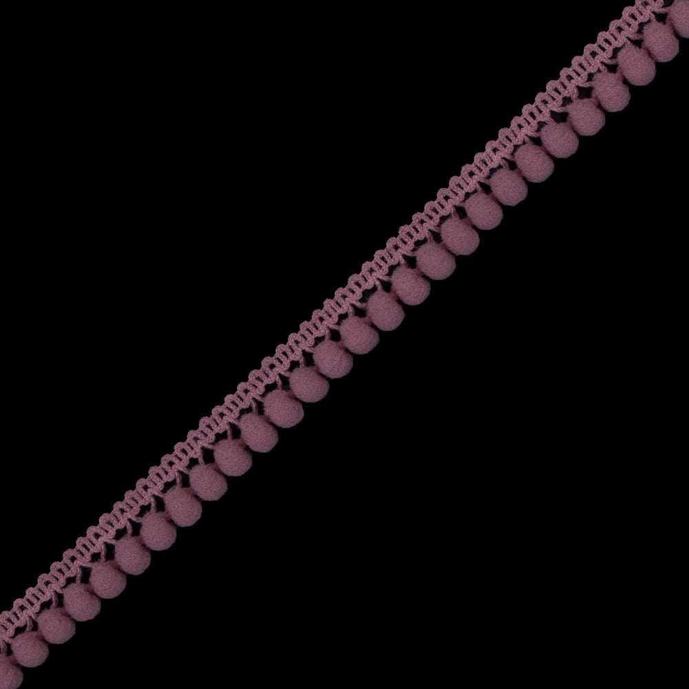 Light Dusty Rose Single Row Mini Pom Pom Trim - Detail