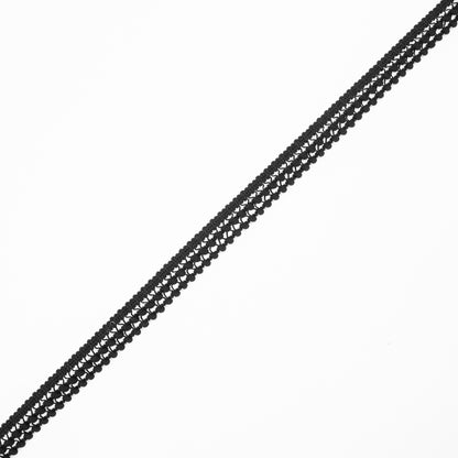 Black Two Row Mini Pom Pom Trim