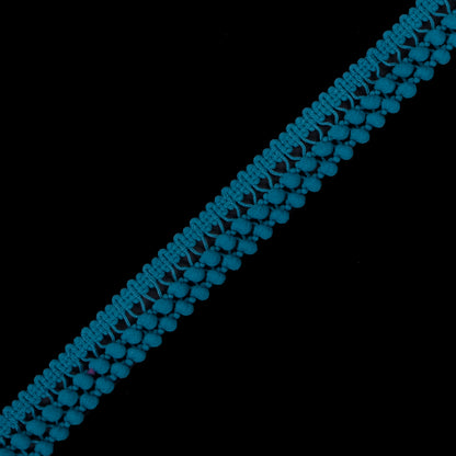 Teal Two Row Mini Pom Pom Trim Detail