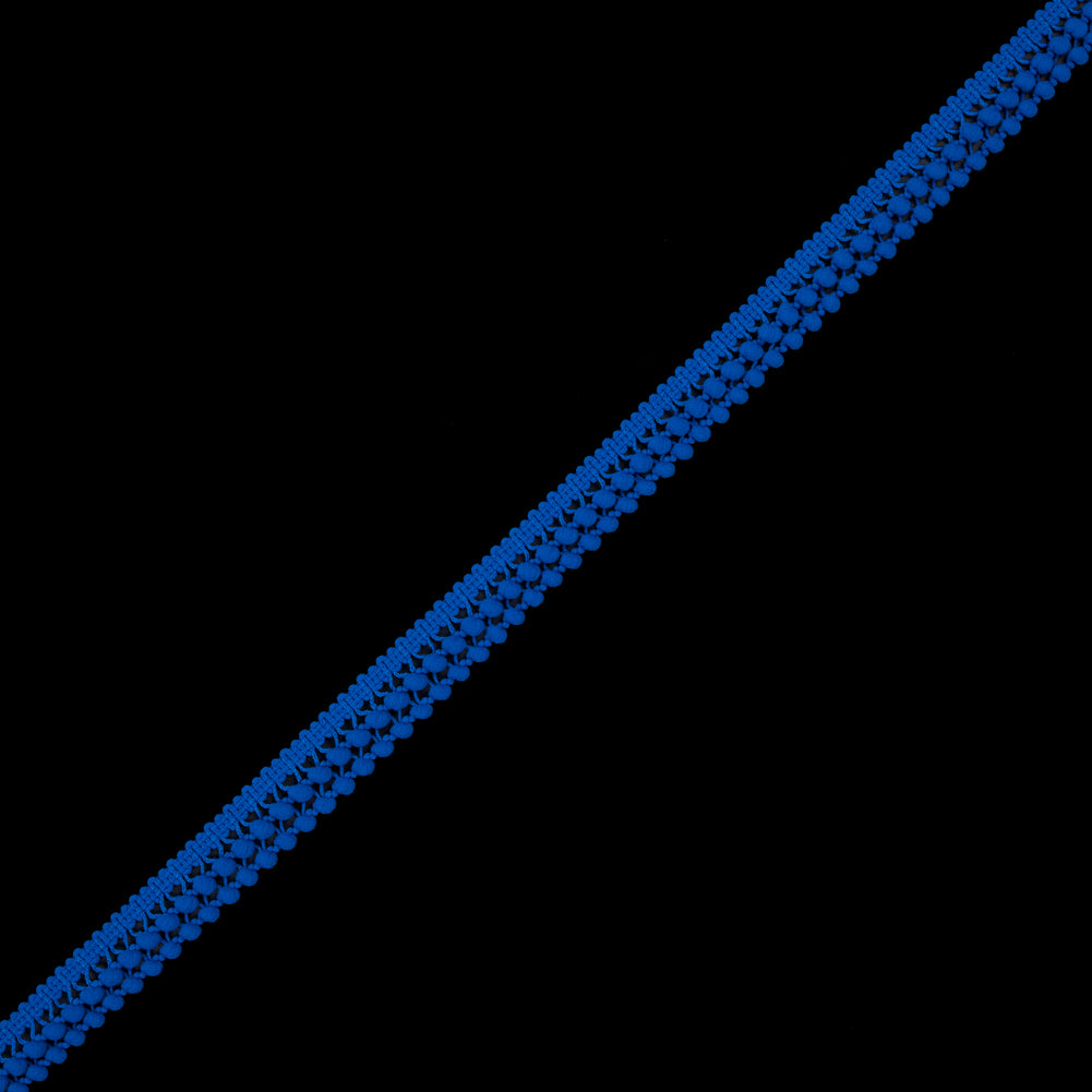 European Cobalt Two Row Mini Pom Pom Trim