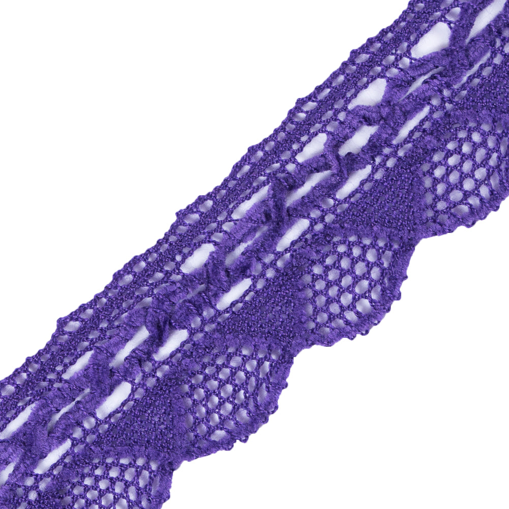 Purple Crochet Chenille Trim - 1.5" Detail