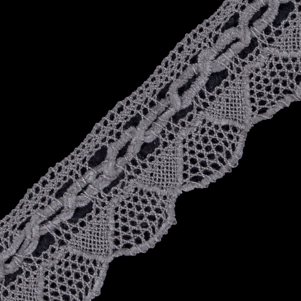 Silver Crochet Chenille Trim - 1.5 - Detail
