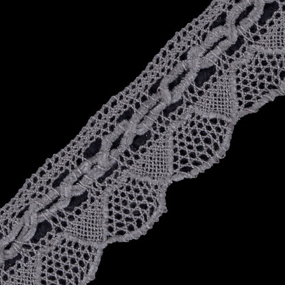 Silver Crochet Chenille Trim - 1.5 - Detail