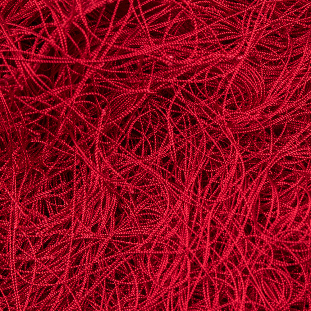 Red European Chainette Fringe Trim - 40 - Detail