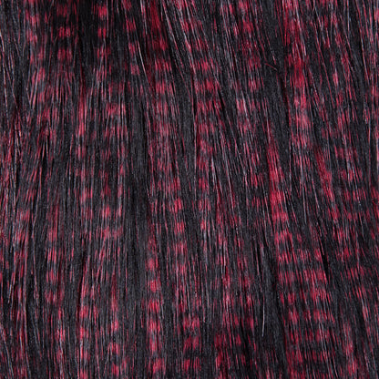 Black and Red Long Haired Faux Fur - Detail