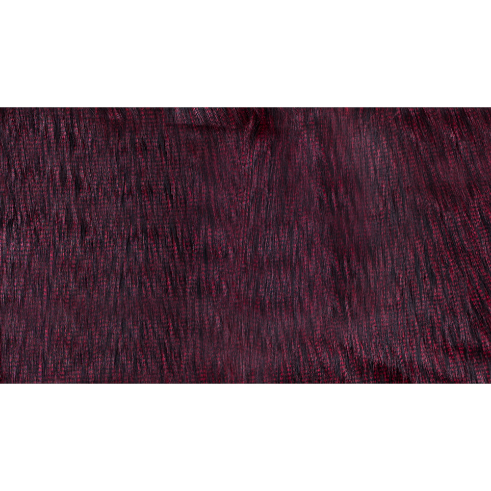 Black and Red Long Haired Faux Fur - Full