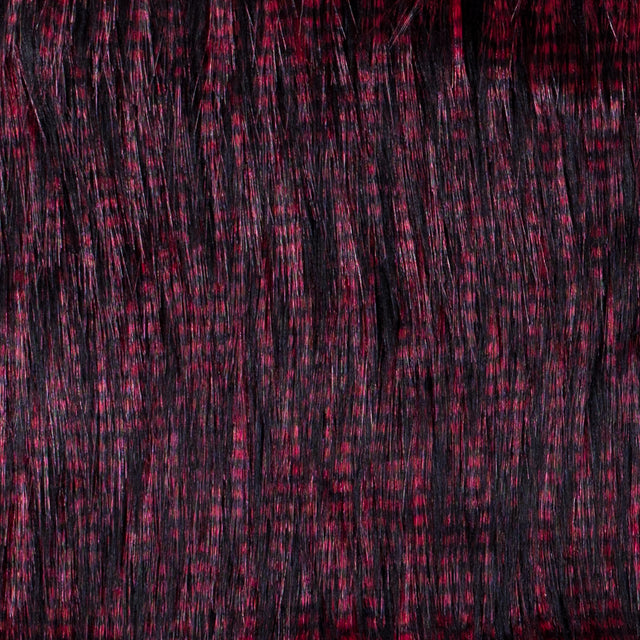 Black and Red Long Haired Faux Fur