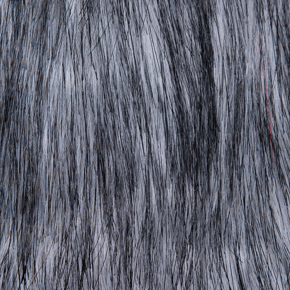 Black and White Long Haired Faux Fur Full