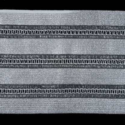 Foiled Silver Metallic Elastic Trim - 3.5" Detail