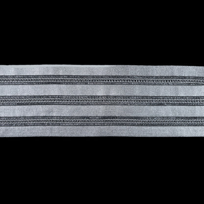 Foiled Silver Metallic Elastic Trim - 3.5"