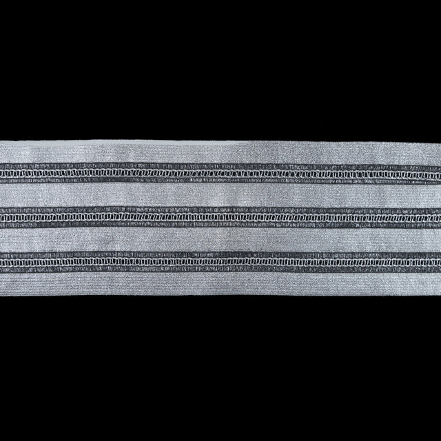 Foiled Silver Metallic Elastic Trim - 3.5"