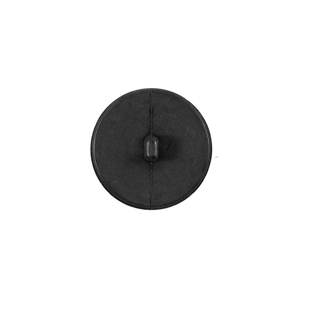 Italian Matte Black Domed Plastic Button - 24L/15mm - Detail