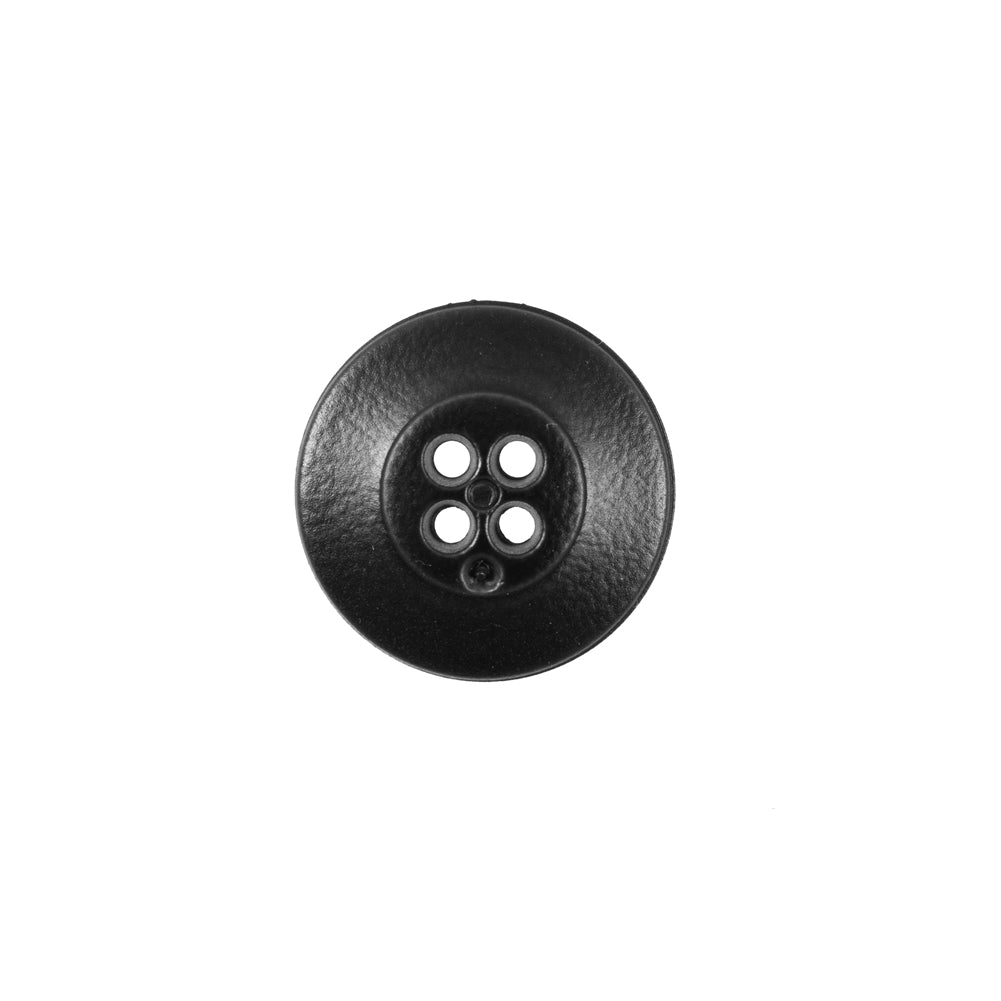 Italian Black 4-Hole Plastic Button - 24L/15mm - Detail