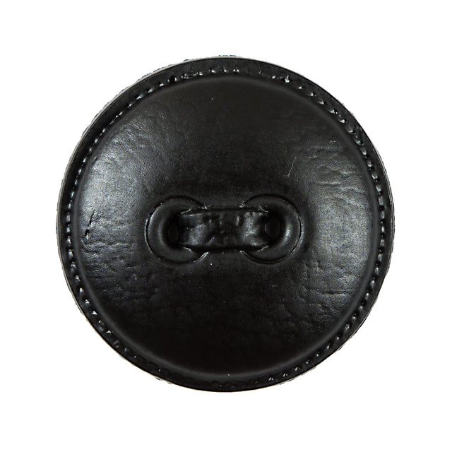 Italian Black Faux Leather Plastic Button - 48L/30.5mm