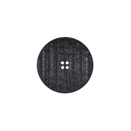 Italian Black Textured 4-Hole Button - 28L/18mm