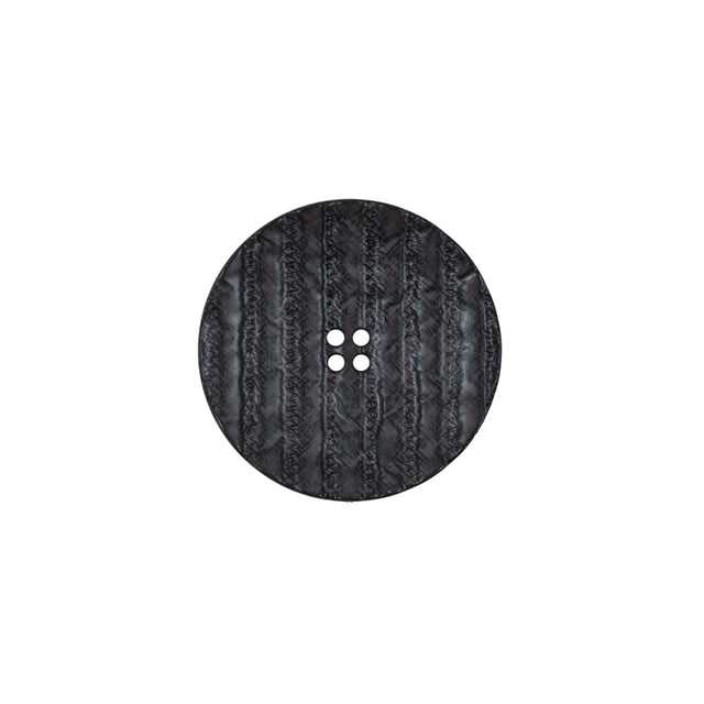 Italian Black Textured 4-Hole Button - 28L/18mm