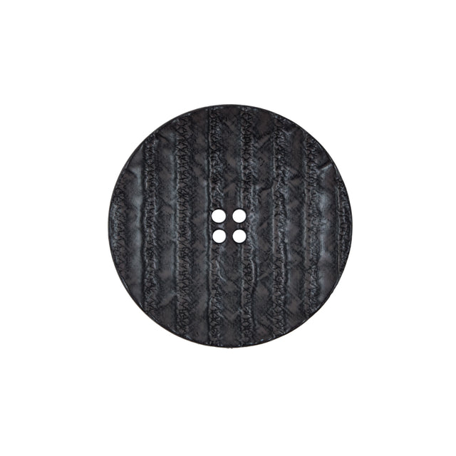 Italian Black Textured 4-Hole Button - 36L/23mm