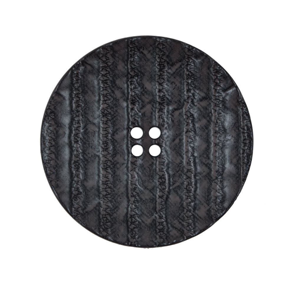 Italian Black Textured 4-Hole Button - 44L/28mm