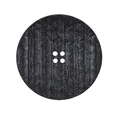 Italian Black Textured 4-Hole Button - 44L/28mm
