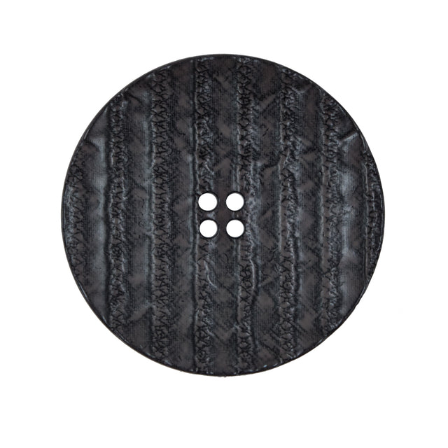 Italian Black Textured 4-Hole Button - 44L/28mm
