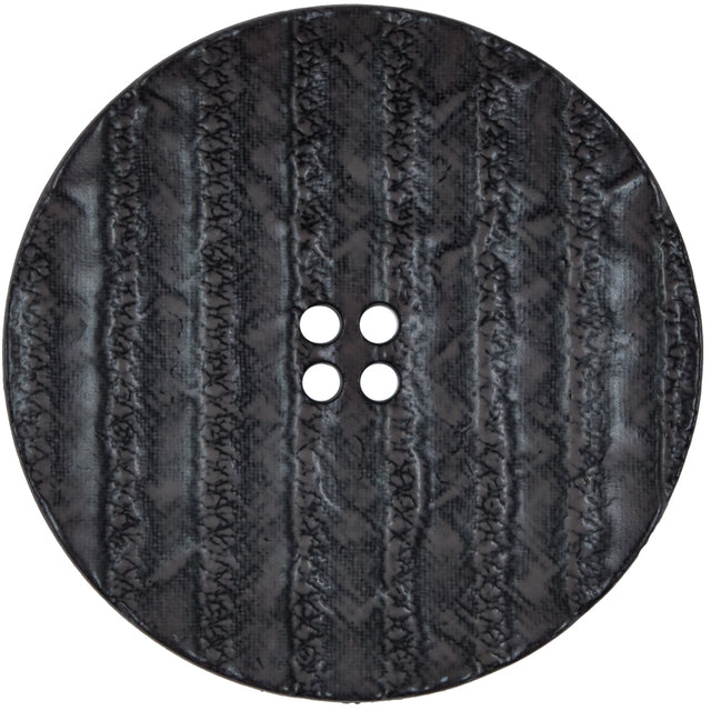 Italian Black Textured 4-Hole Button - 80L/50.8mm