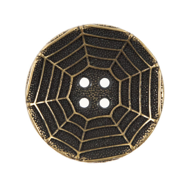 Italian Gold Spider Web Metal Button - 44L/28mm