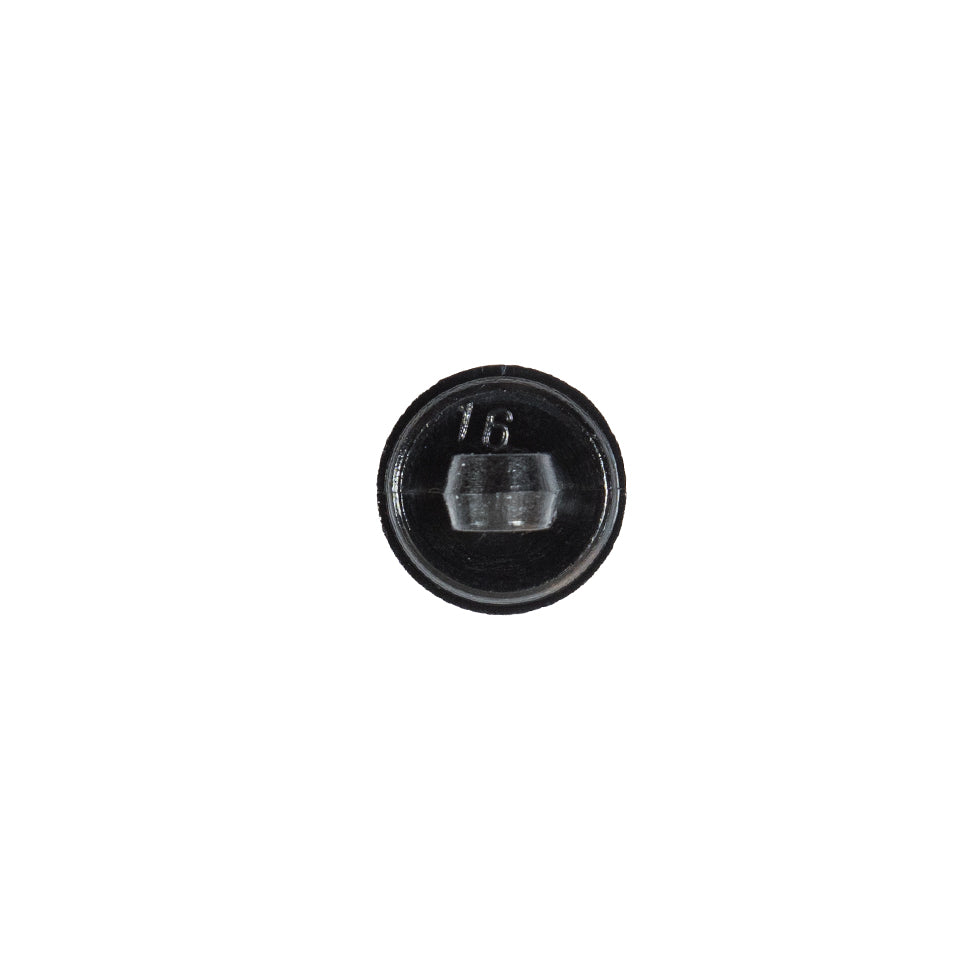 Italian Black Textured Plastic Button - 16L/10mm - Detail