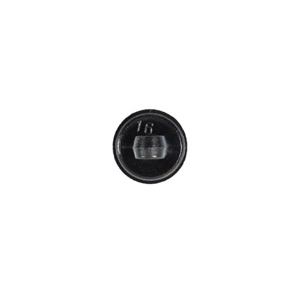 Italian Black Textured Plastic Button - 16L/10mm - Detail