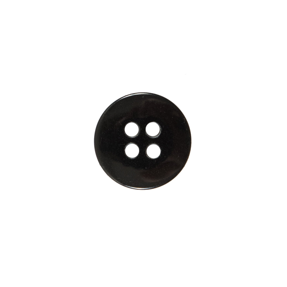 Italian Black 4-Hole Plastic Button - 20L/12mm - Detail