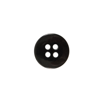 Italian Black 4-Hole Plastic Button - 20L/12mm - Detail