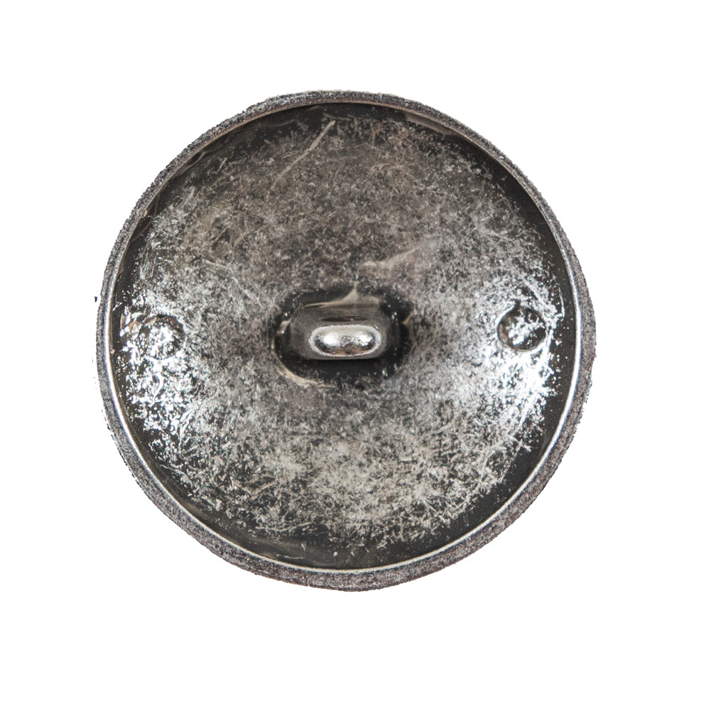 Italian Translucent Black and Silver Floral Metal Button - 44L/28mm - Detail